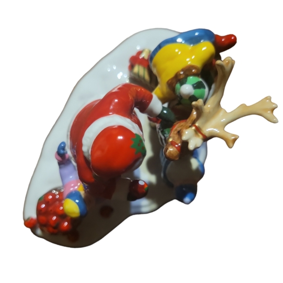 Vtg 99 Dept 56 Snow Village Santa Comes to Town #54958 w/Bx Reindeer Apples Kids - Picture 6 of 14